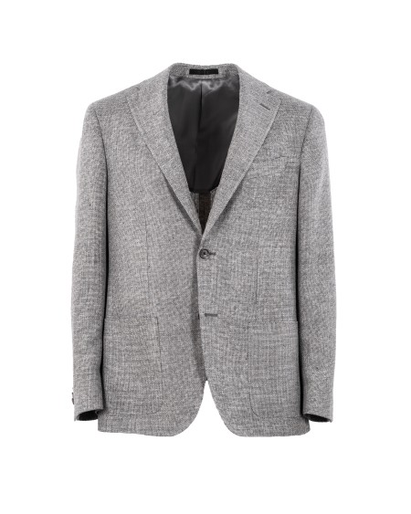 Shop CORTECCI  Jacket: Cortecci wool blend jacket.
Collar with lapels.
Long sleeves.
Single-breasted.
Two button closure.
Patch pockets, chest pocket.
Double back vent.
Composition: 58% virgin wool, 42% silk.
Made in Slovakia.. 93XZ23 9336306-025